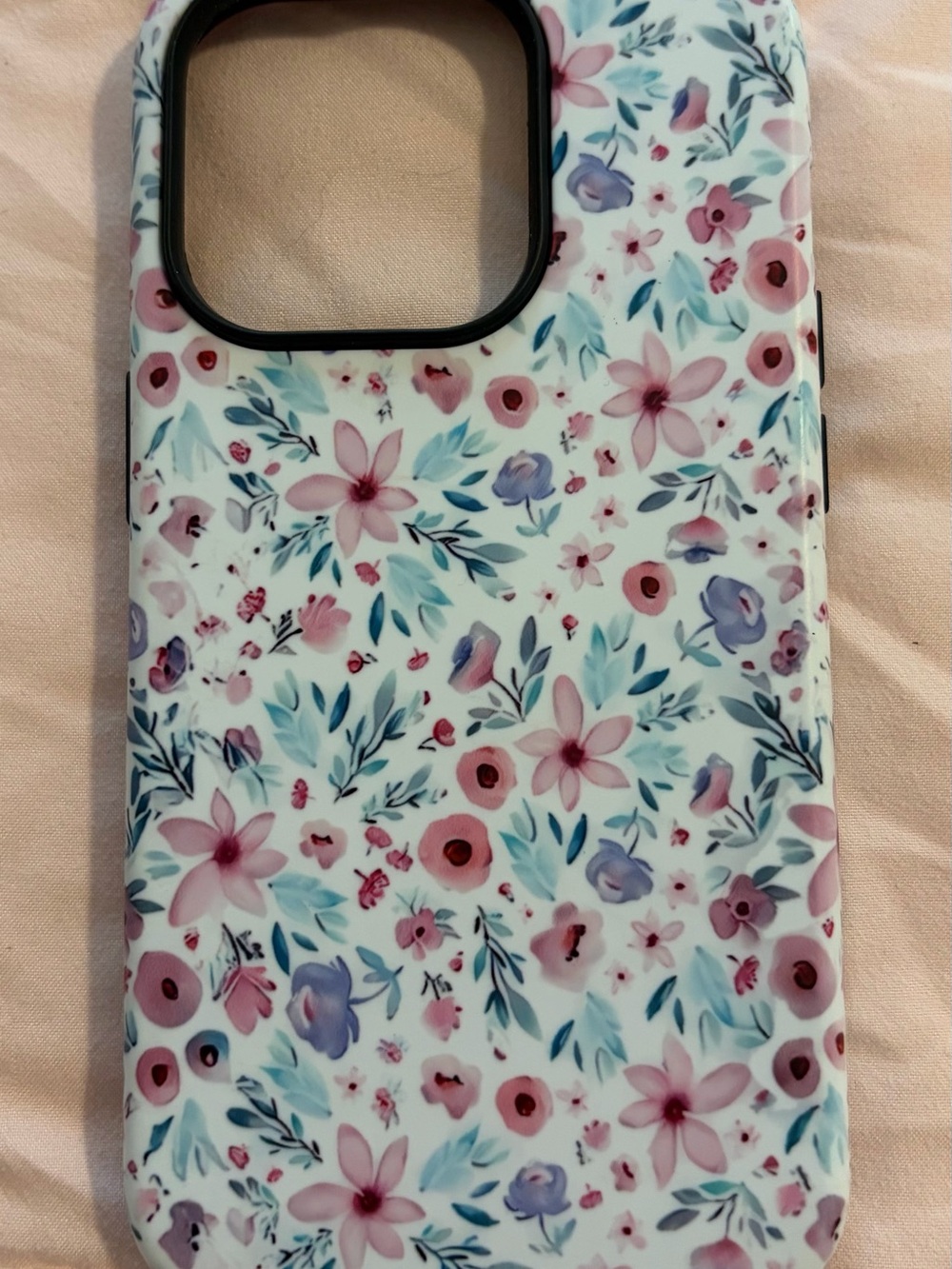 Floral Pink & Blue Protective iPhone 14Pro Case